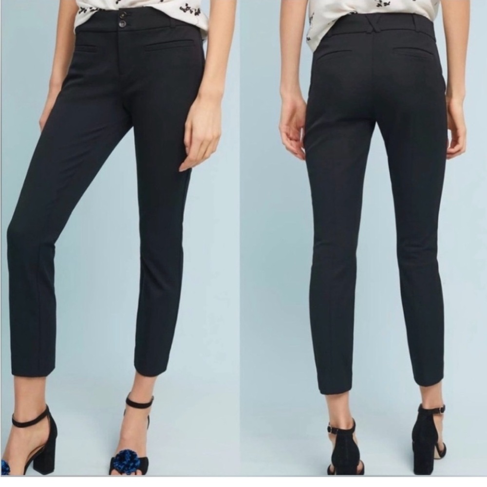 Anthropologie The Essential Slim Trouser Black Size 6P